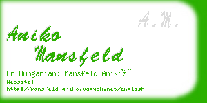 aniko mansfeld business card